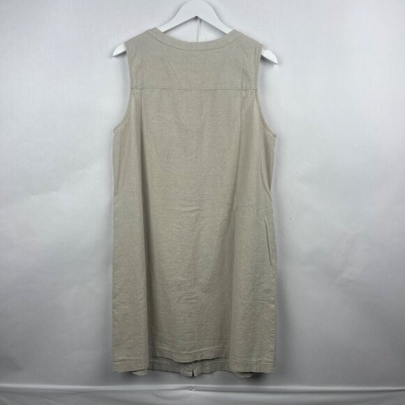 Liz Claiborne Linen Button-Up Sheath Tank Dress Size L - Picture 8 of 9